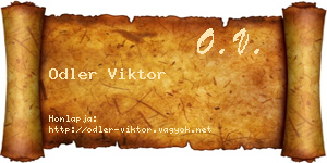 Odler Viktor névjegykártya